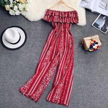 Load image into Gallery viewer, Vintage Floral Print Calf-Length Jumpsuit