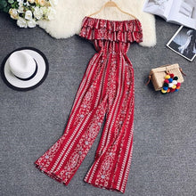 Load image into Gallery viewer, Vintage Floral Print Calf-Length Jumpsuit