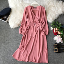 Load image into Gallery viewer, V Neck Spring Midi Long Dress