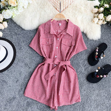 Load image into Gallery viewer, Plaid Print Jumpsuit
